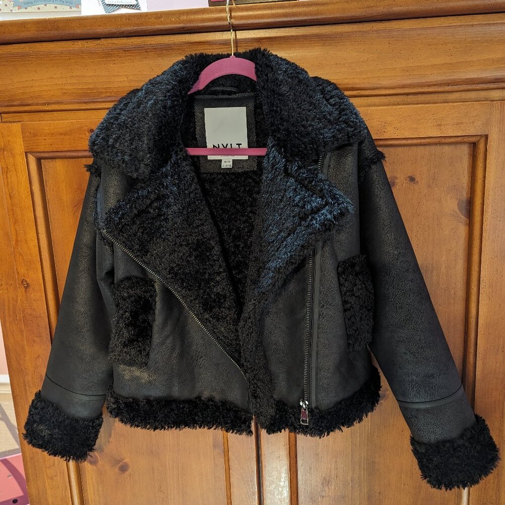 NVLT Black Shearling Jacket